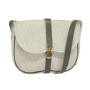 Christian Dior Honeycomb Canvas Shoulder Bag PVC White Gold Auth 126124-1