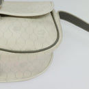 Christian Dior Honeycomb Canvas Shoulder Bag PVC White Gold Auth 126124-14