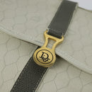 Christian Dior Honeycomb Canvas Shoulder Bag PVC White Gold Auth 126124-14