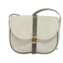 Christian Dior Honeycomb Canvas Shoulder Bag PVC White Gold Auth 126124-2