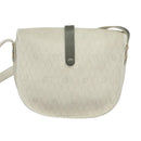Christian Dior Honeycomb Canvas Shoulder Bag PVC White Gold Auth 126124-2