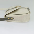 Christian Dior Honeycomb Canvas Shoulder Bag PVC White Gold Auth 126124-3