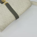 Christian Dior Honeycomb Canvas Shoulder Bag PVC White Gold Auth 126124-6