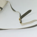 Christian Dior Honeycomb Canvas Shoulder Bag PVC White Gold Auth 126124-7