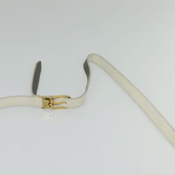 Christian Dior Honeycomb Canvas Shoulder Bag PVC White Gold Auth 126124