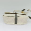 Christian Dior Honeycomb Canvas Shoulder Bag PVC White Gold Auth 126124-5