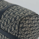Christian Dior Trotter Canvas Boston Bag Navy Gold Auth 126126-9