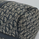 Christian Dior Trotter Canvas Boston Bag Navy Gold Auth 126126-15