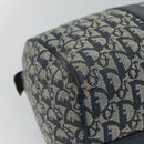 Christian Dior Trotter Canvas Boston Bag Navy Gold Auth 126126-16