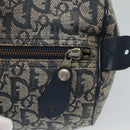 Christian Dior Trotter Canvas Boston Bag Navy Gold Auth 126126-10