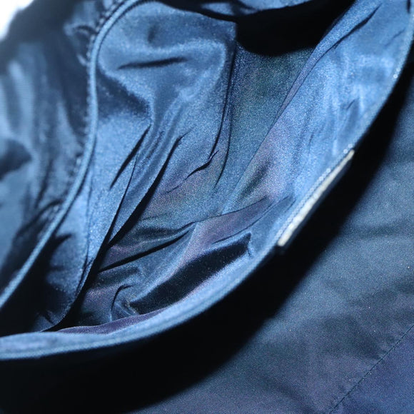 Christian Dior Trotter Canvas Boston Bag Navy Gold Auth 126126