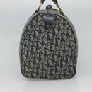 Christian Dior Trotter Canvas Boston Bag Navy Gold Auth 126126-4