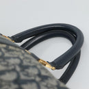 Christian Dior Trotter Canvas Boston Bag Navy Gold Auth 126126-8