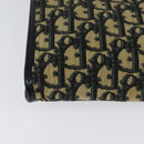 Christian Dior Trotter Canvas Shoulder Bag Navy Gold Auth 126127-17