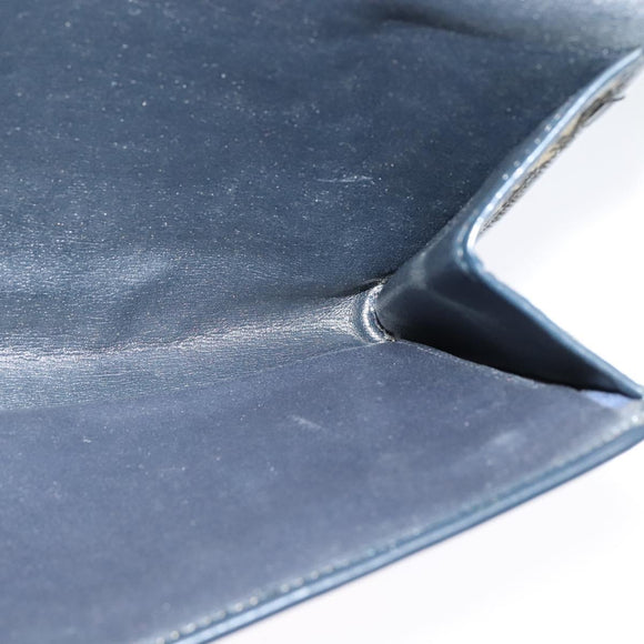 Christian Dior Trotter Canvas Shoulder Bag Navy Gold Auth 126127