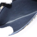 Christian Dior Trotter Canvas Shoulder Bag Navy Gold Auth 126127-20