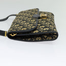 Christian Dior Trotter Canvas Shoulder Bag Navy Gold Auth 126127-3