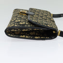 Christian Dior Trotter Canvas Shoulder Bag Navy Gold Auth 126127-4
