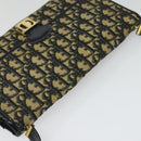 Christian Dior Trotter Canvas Shoulder Bag Navy Gold Auth 126127-6