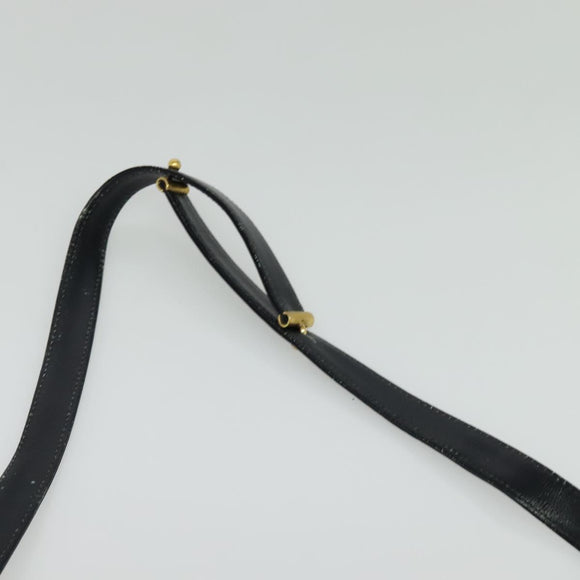 Christian Dior Trotter Canvas Shoulder Bag Navy Gold Auth 126127