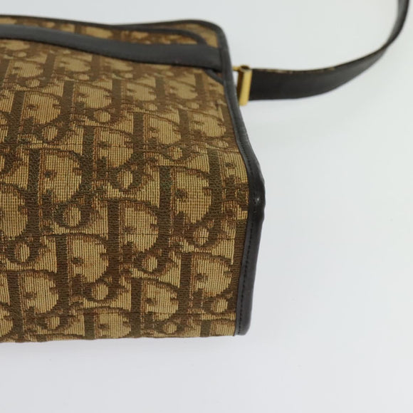 Christian Dior Trotter Canvas Shoulder Bag Beige Auth 126128