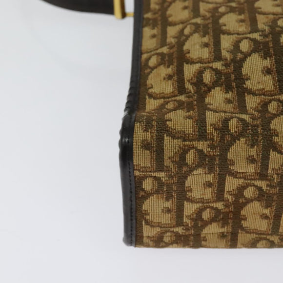 Christian Dior Trotter Canvas Shoulder Bag Beige Auth 126128
