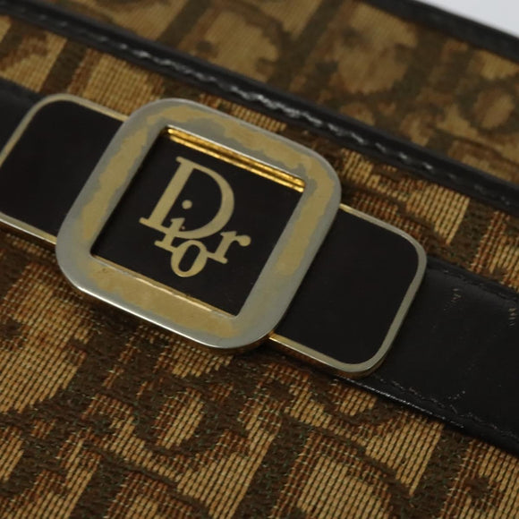 Christian Dior Trotter Canvas Shoulder Bag Beige Auth 126128