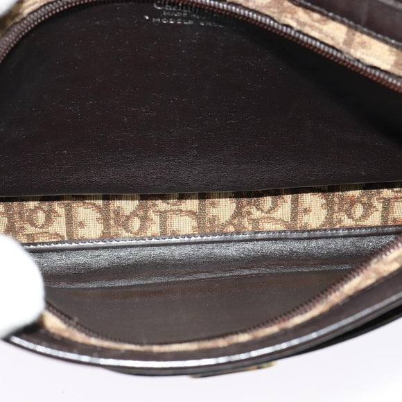 Christian Dior Trotter Canvas Shoulder Bag Beige Auth 126128