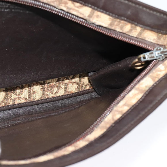 Christian Dior Trotter Canvas Shoulder Bag Beige Auth 126128