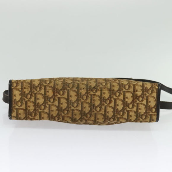 Christian Dior Trotter Canvas Shoulder Bag Beige Auth 126128