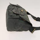 PRADA Shoulder Bag Nylon Leather 2Set Blue Gray Auth 126134-12