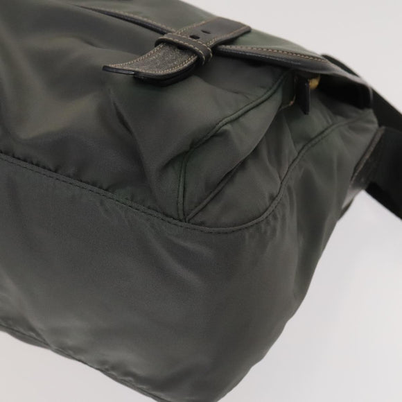 PRADA Shoulder Bag Nylon Leather 2Set Blue Gray Auth 126134