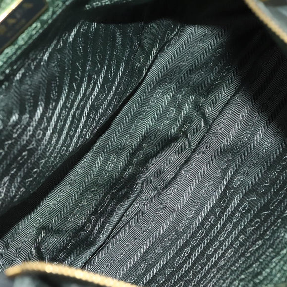 PRADA Shoulder Bag Nylon Leather 2Set Blue Gray Auth 126134