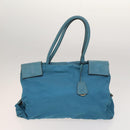 PRADA Shoulder Bag Nylon Leather 2Set Blue Gray Auth 126134-2
