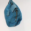PRADA Shoulder Bag Nylon Leather 2Set Blue Gray Auth 126134-4