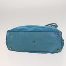 PRADA Shoulder Bag Nylon Leather 2Set Blue Gray Auth 126134-7
