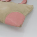PRADA Tote Bag Canvas Beige Silver Auth 126135-9