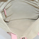 PRADA Tote Bag Canvas Beige Silver Auth 126135-10