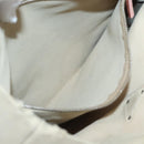 PRADA Tote Bag Canvas Beige Silver Auth 126135-20