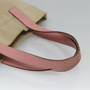 PRADA Tote Bag Canvas Beige Silver Auth 126135-7