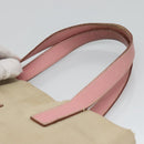 PRADA Tote Bag Canvas Beige Silver Auth 126135-8