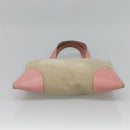PRADA Tote Bag Canvas Beige Silver Auth 126135-5