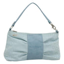 Salvatore Ferragamo Accessory Pouch Nylon Blue Silver Auth 126139-1