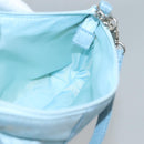 Salvatore Ferragamo Accessory Pouch Nylon Blue Silver Auth 126139-16