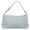 Salvatore Ferragamo Accessory Pouch Nylon Blue Silver Auth 126139-3