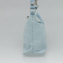 Salvatore Ferragamo Accessory Pouch Nylon Blue Silver Auth 126139-4