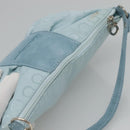 Salvatore Ferragamo Accessory Pouch Nylon Blue Silver Auth 126139-6