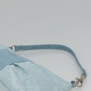 Salvatore Ferragamo Accessory Pouch Nylon Blue Silver Auth 126139-8