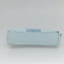 Salvatore Ferragamo Accessory Pouch Nylon Blue Silver Auth 126139-9