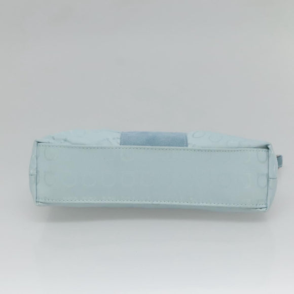 Salvatore Ferragamo Accessory Pouch Nylon Blue Silver Auth 126139